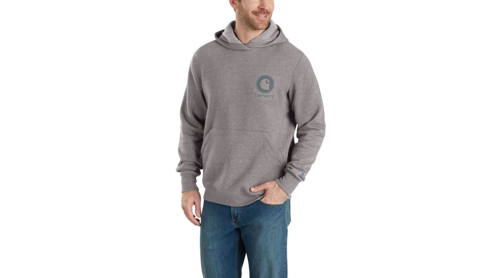 Carhartt Force Delmont Graphic Hooded Sweatshirt - Mens, Asphalt Heather/Gray, Large, Tall, 103453-085-TLL-L