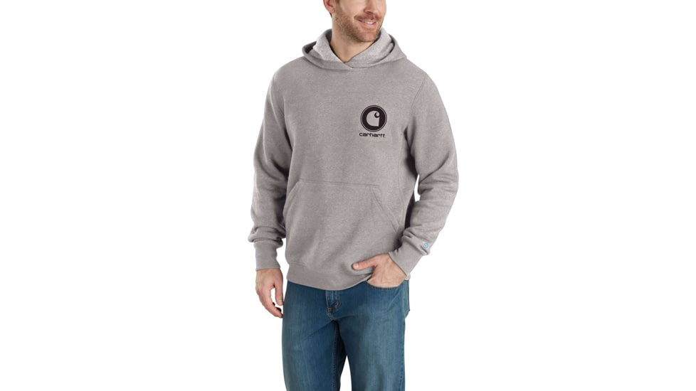 Carhartt Force Delmont Graphic Hooded Sweatshirt-Mens, Asphalt Heather, Small, Regular, 103453-058-REG-S