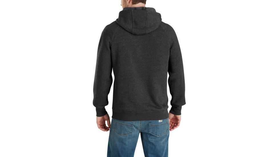 Carhartt Force Delmont Graphic Hooded Sweatshirt - Mens, Black Heather, Extra Large, Tall, 103453-013-TLL-XL