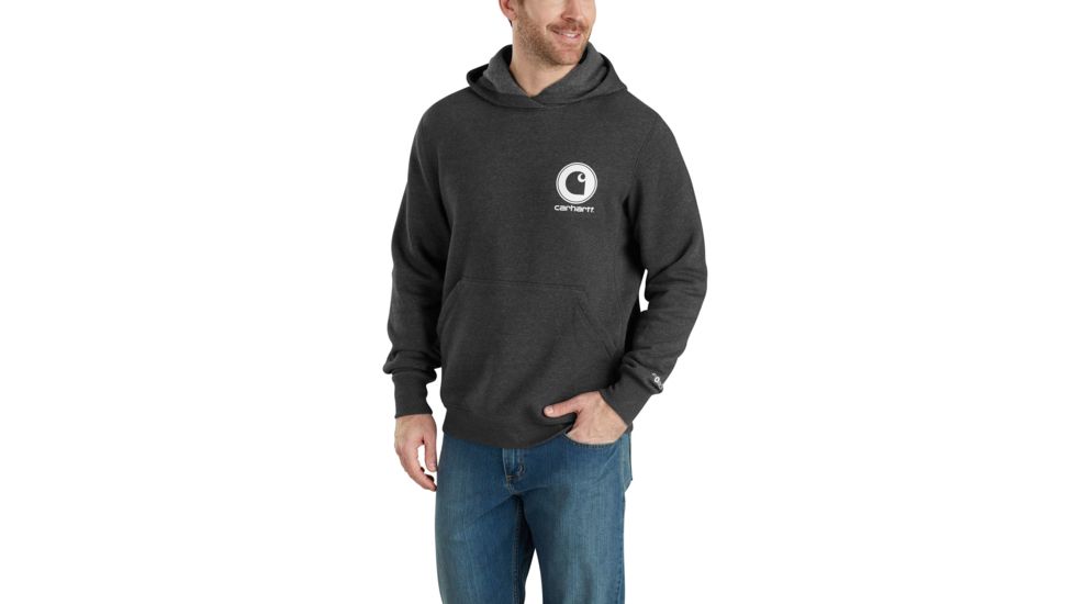 Carhartt Force Delmont Graphic Hooded Sweatshirt-Mens, Black Heather, Small, Regular, 103453-013-REG-S