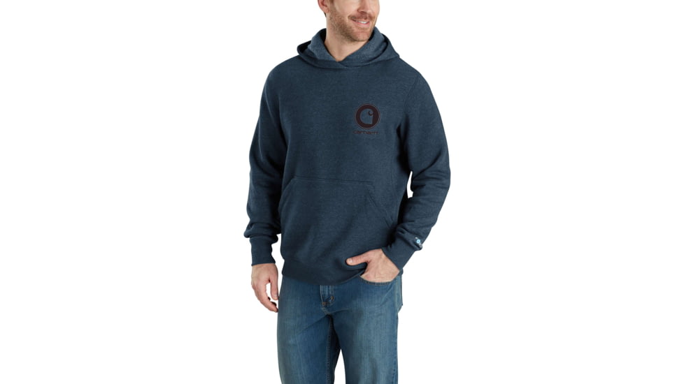 Carhartt Force Delmont Graphic Hooded Sweatshirt-Mens, Dark Slate Heather, Small, Regular, 103453-461-REG-S