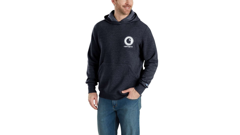 Carhartt Force Delmont Graphic Hooded Sweatshirt-Mens, Navy Heather, 2XLarge, Regular, 103453-981-REG-2XL