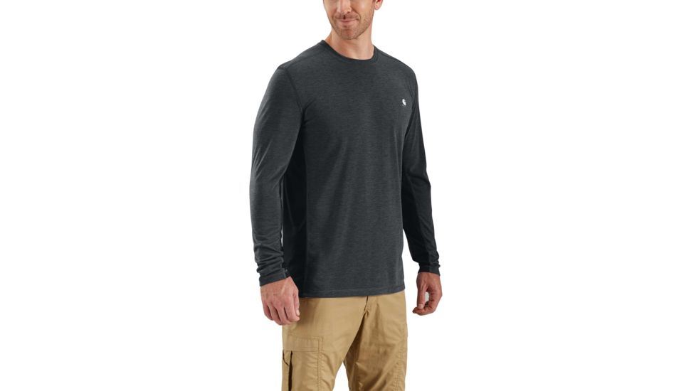 Carhartt Force Extremes Long Sleeve T-shirt - Mens, Black/Black Heather, M-REG 102998-006-REG-M