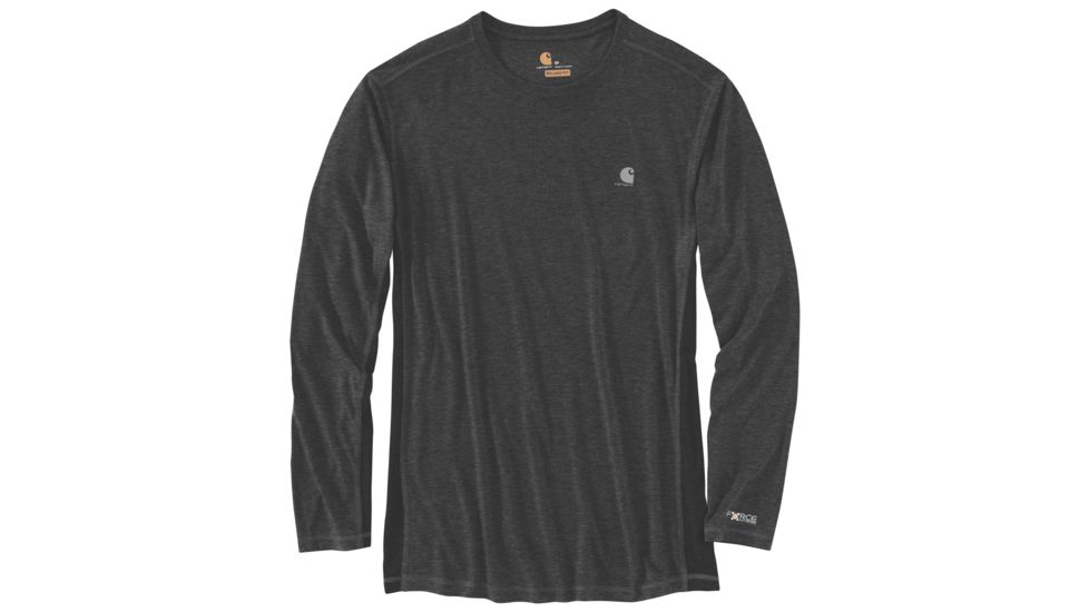 Carhartt Force Extremes Long Sleeve T-shirt - Mens, Black/Black Heather, M-REG 102998-006-REG-M