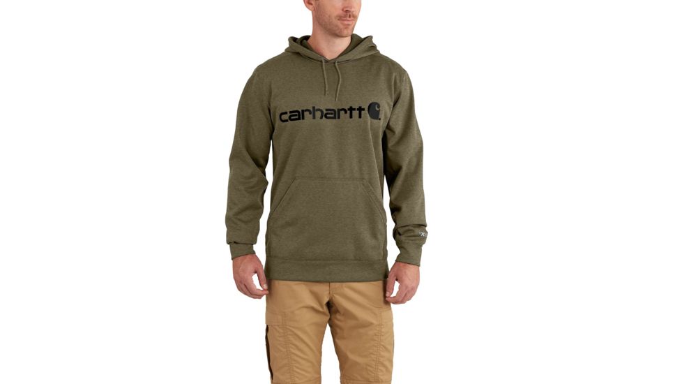Carhartt Force Extremes Signture Graphic Hooded Sweatshirt for Mens, Burnt Olive Heather, Small/Regular 102314-315-REG-S