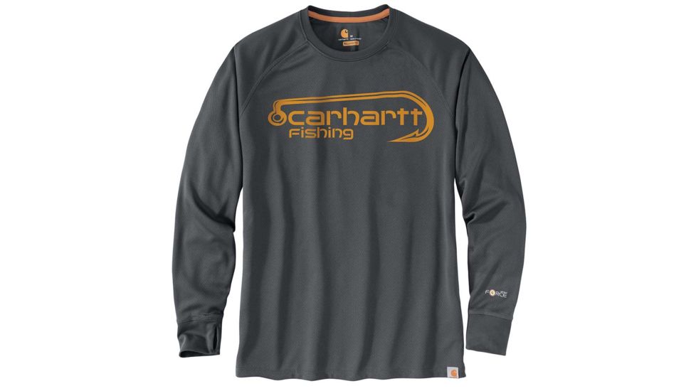 Carhartt Force Fishing Graphic Long Sleeve T-Shirt - Mens, Shadow, Small-Regular, 103571-029-S-REG