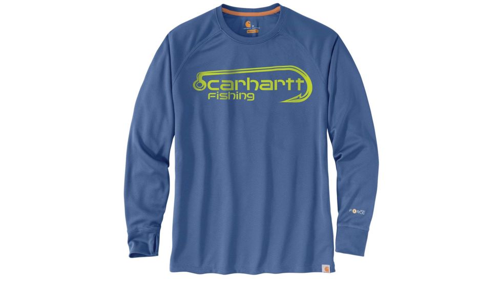 Carhartt Force Fishing Graphic Long Sleeve T-Shirt Regular - Mens, Federal Blue, Small, 103571-445-S-REG
