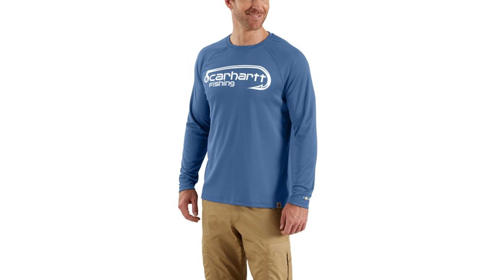 Carhartt Force Fishing Hook Graphic Long Sleeve T-shirt - Mens, Federal Blue, 2XL-REG 103001-445-REG-2XL