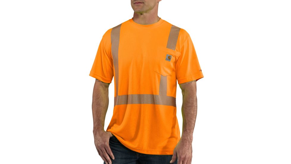 Carhartt Force High-Visibilty Short-Sleeve Class 2 T-Shirt, Brite Orange, 2XL/Regular 100495-824-REG-2XL