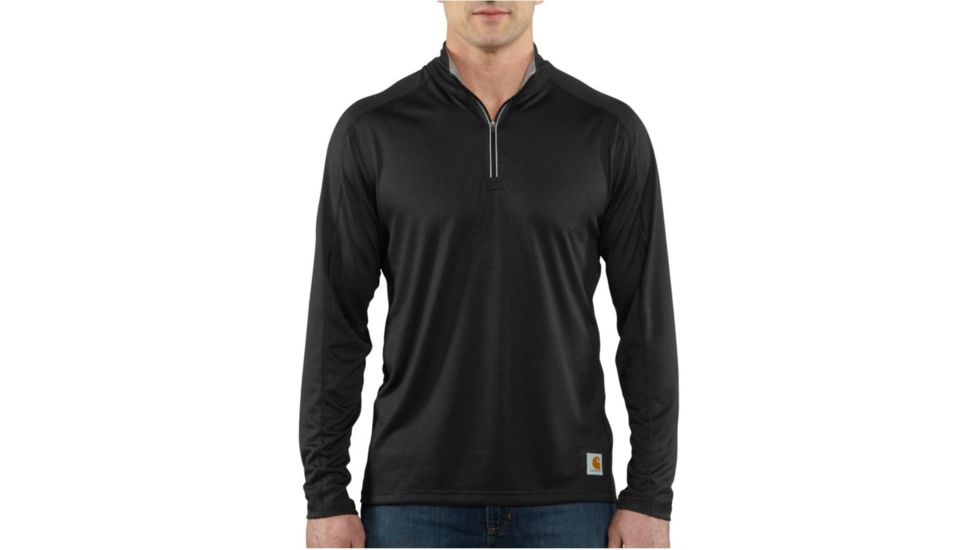 Carhartt Force Long-Sleeve Quarter Zip T-Shirt - Men's-Black-Small