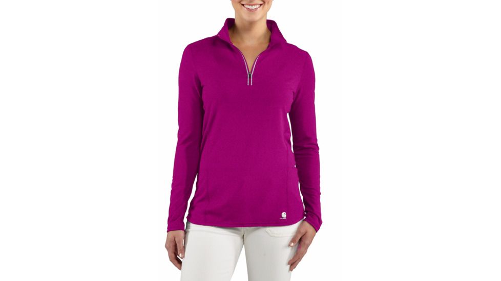 Force Quarter Zip Shirt - Womens-Magenta Heather-Small