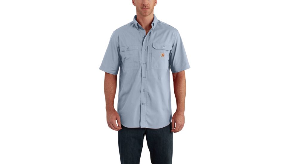 Carhartt Force Ridgefield Solid Short Sleeve Shirt for Mens, Celestial Blue, 2XL/Regular 102417-453-REG-2XL