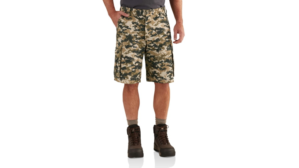 Carhartt Force Tappen Cargo Short for Mens, Dark Khaki Digi Camo, 44 101168-910-44
