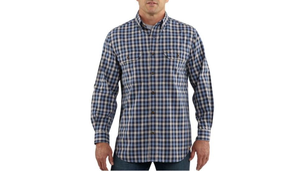 Carhartt Fort Plaid Long-Sleeve Shirt - Men's-Navy-Medium