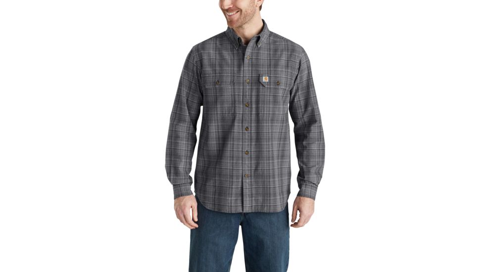 Carhartt Fort Plaid Long Sleeve Shirt-Men's, Shadow, Medium, Regular, 103352-029-REG-M