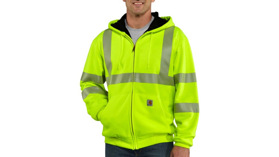 Carhartt High-Visibilty Zip-Front Class 3 Thermal-Lined Sweatshirt, Brite Lime, 2XL/Regular 100504-323-REG-2XL
