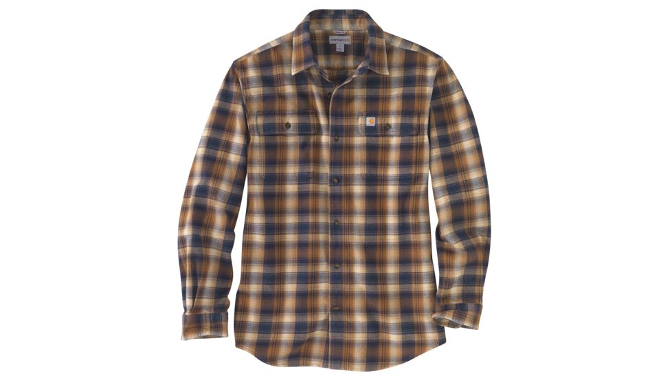 Carhartt Hubbard Flannel Long Sleeve Shirt - Mens, Navy, Extra Large, 103822-412-REG-XL