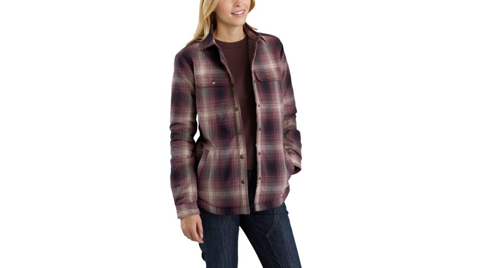 Carhartt Hubbard Sherpa Lined Shirt Jacket - Women's, Deep Wine, 2XL, Regular, 103227-643-REG-2XL