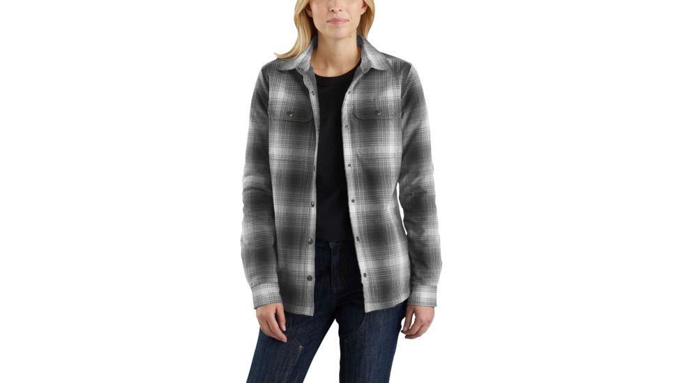 Carhartt Hubbard Sherpa Lined Shirt Jacket - Women's, Gravel, Small, Regular, 103227-039-REG-S