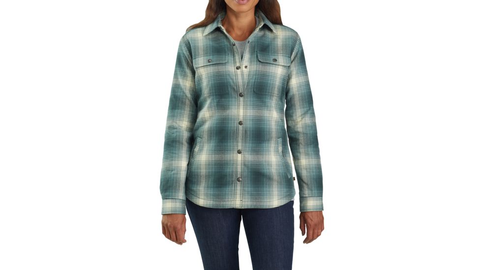 Carhartt Hubbard Sherpa Lined Shirt Jacket - Women's, Balsam Green, Extra Small, Regular, 227-G02-REG-XS, 103227-G02-REG-XS