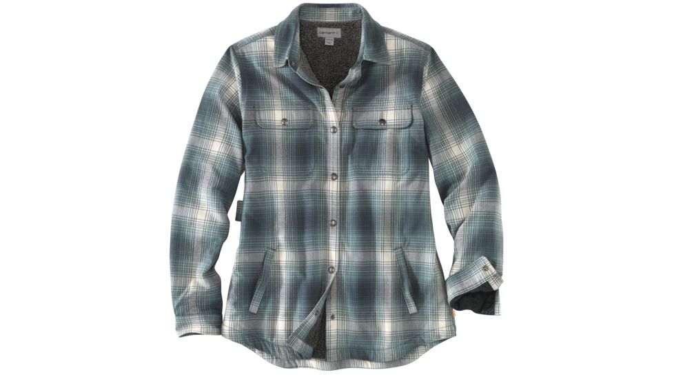 Carhartt Hubbard Sherpa Lined Shirt Jacket - Women's, Balsam Green, Extra Small, Regular, 227-G02-REG-XS, 103227-G02-REG-XS