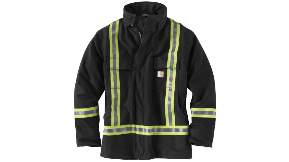Carhartt HV Striped Duck Traditional Coat, Black, Large/Tall 101694-001-TLL-L