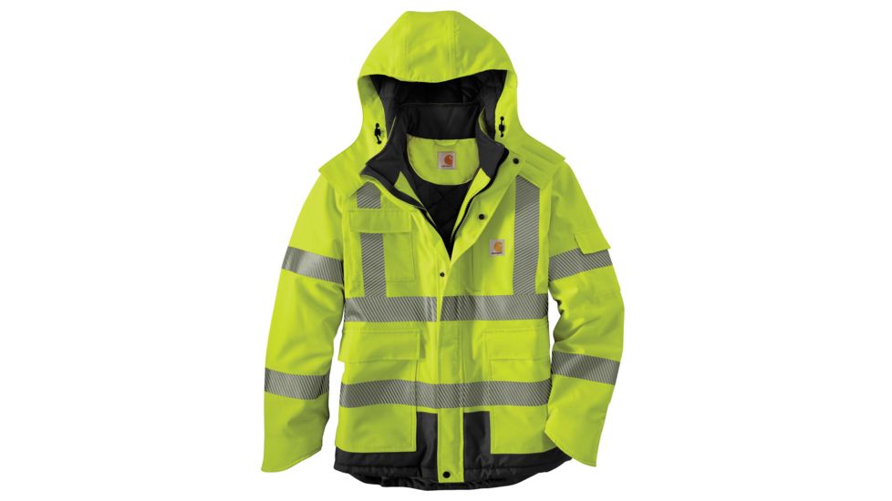 Carhartt HV WP Class 3 Insulated Sherwood Jacket - Mens, Brite Lime, Small-Regular 100787-323-REG-S
