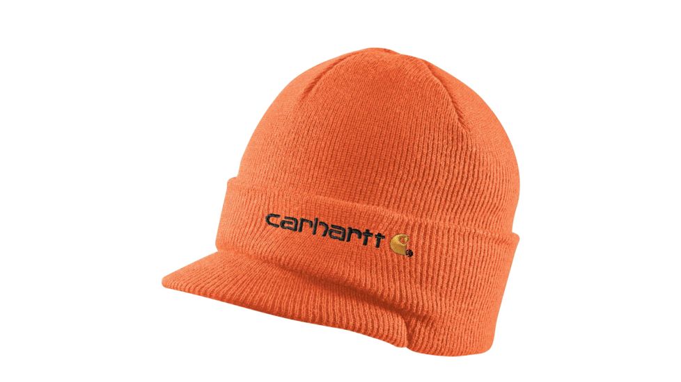 Carhartt Knit Hat with Visor for Mens, Brite Orange, One Size Fits All A164-BOG-OFA