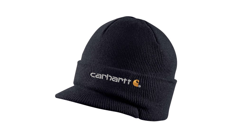Carhartt Knit Hat with Visor for Mens, Navy, One Size Fits All A164-NVY-OFA