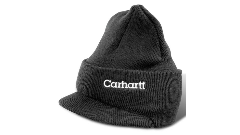 Carhartt Knit Hat with Visor - Mens-Black