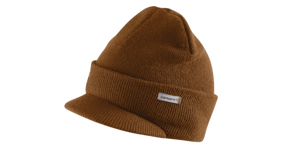 Carhartt Knit Hat with Visor - Mens, Umber, One Size, A164-O04--OFA