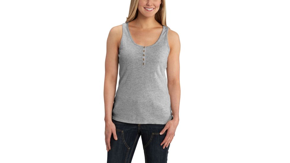 Carhartt Lockhart Henley Tank for Womens, Heather Gray, Medium/Regular 102453-034-REG-M