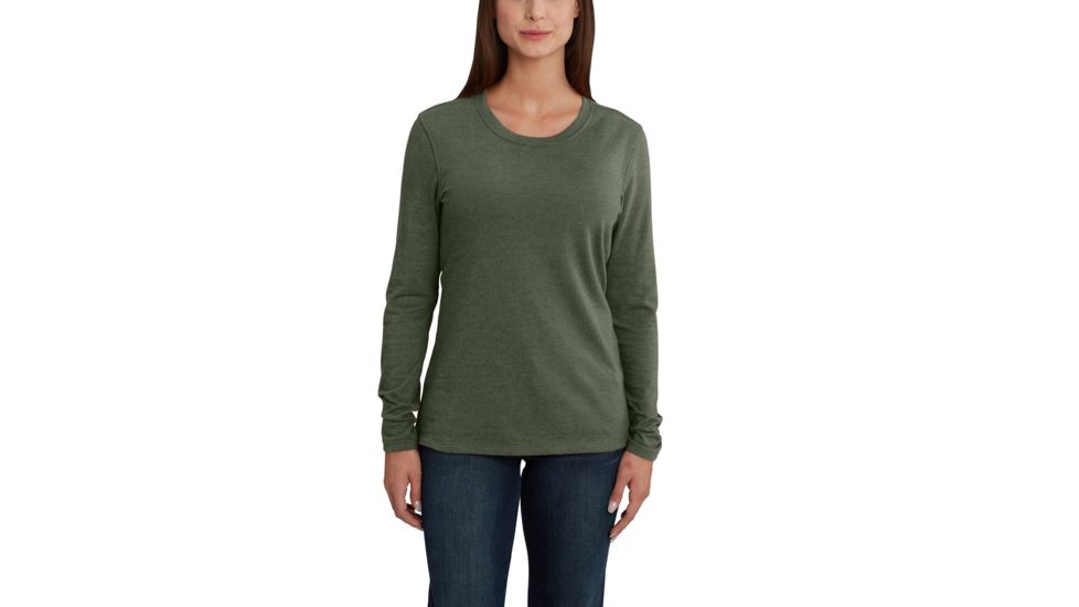 Carhartt Lockhart Long Sleeve Crewneck T-Shirt for Womens, Grape Leaf Heather, Large/Regular 102760-375-REG-L