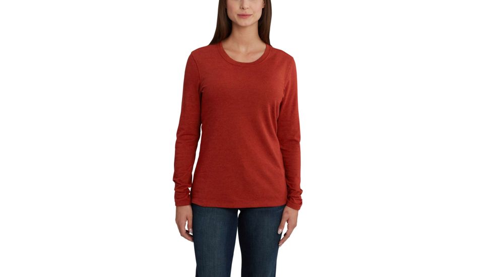 Carhartt Lockhart Long Sleeve Crewneck T-Shirt for Womens, Red Ochre Heather, 2XL/Regular 102760-936-REG-XXL
