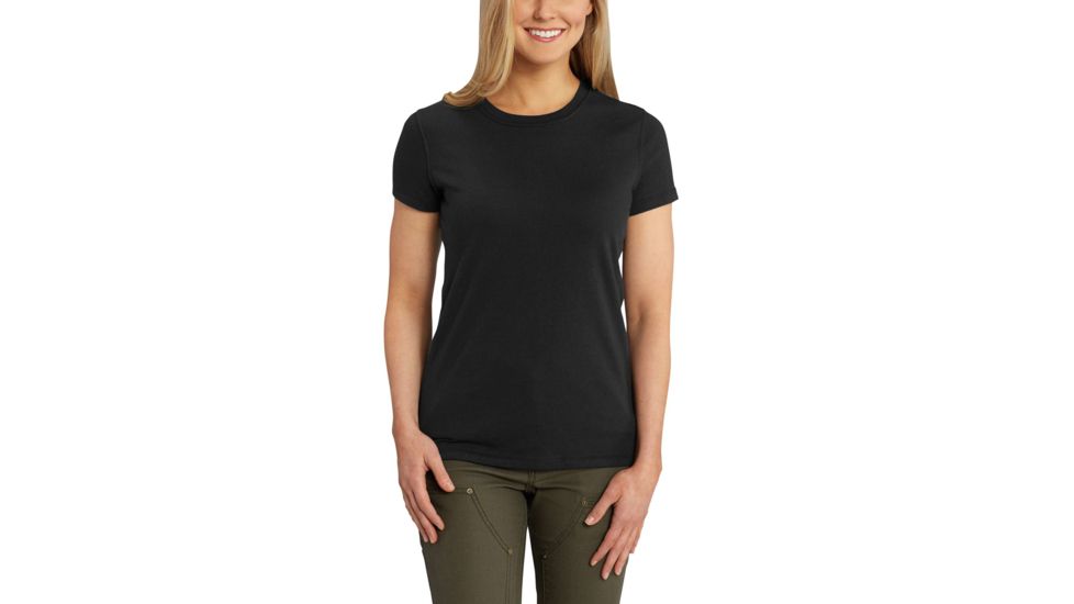 Carhartt Lockhart Short Sleeve Crewneck T-Shirt for Womens, Black, Extra Small/Regular 102451-001-REG-XS