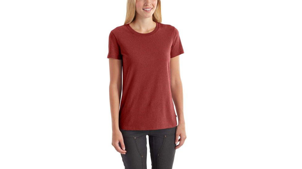 Carhartt Lockhart Short Sleeve Crewneck T-Shirt for Womens, Dark Red Heather, 2XL/Regular 102451-601-REG-XXL