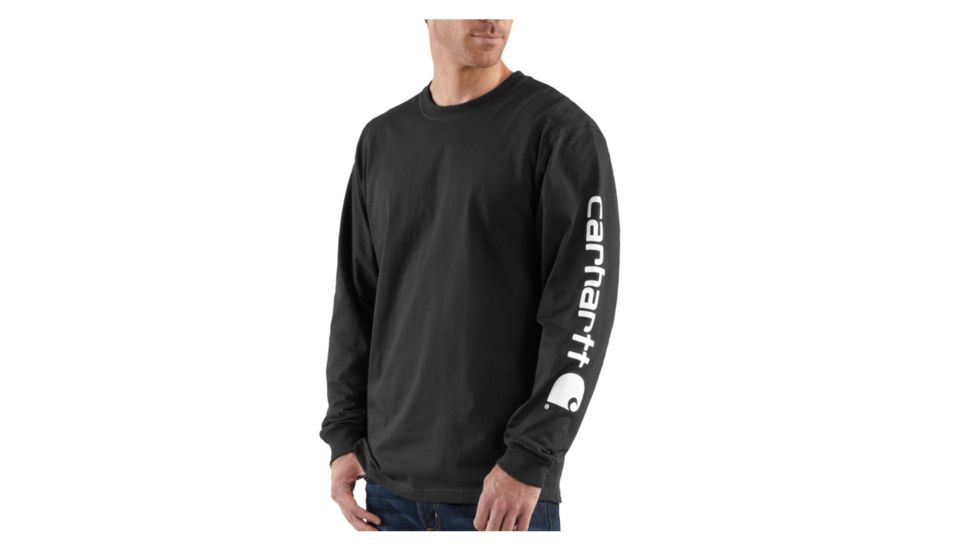 Carhartt Long-Sleeve Graphic Logo T-Shirt - Mens-Black-Large