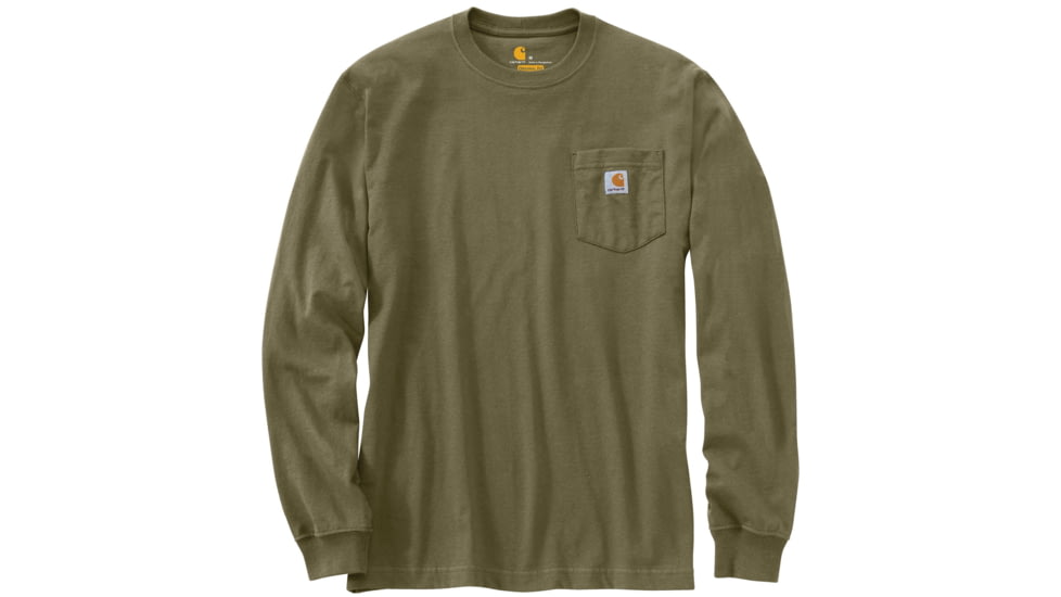 Carhartt Long Sleeve Workwear Pocket T-Shirt - Men's-Army Green-Medium