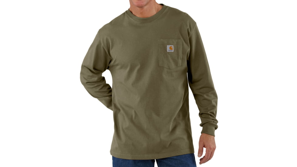 Carhartt Long Sleeve Workwear Pocket T-Shirt - Men's-Burnt Olive-Medium
