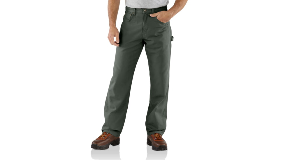 Carhartt Loose Fit Canvas Carpenter Five Pocket-Mens, Dark Moss, 28-30, B159-DMS-30-28