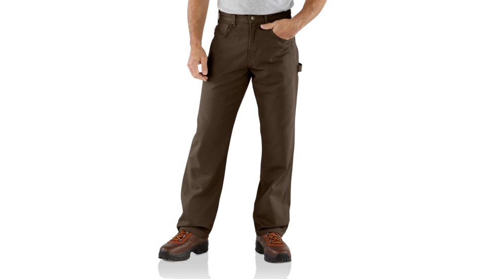 Carhartt Loose Fit Canvas Carpenter Five Pocket Pants - Mens, Dark Brown, 35 Waist, 32 Inseam B159-DKB-32-35