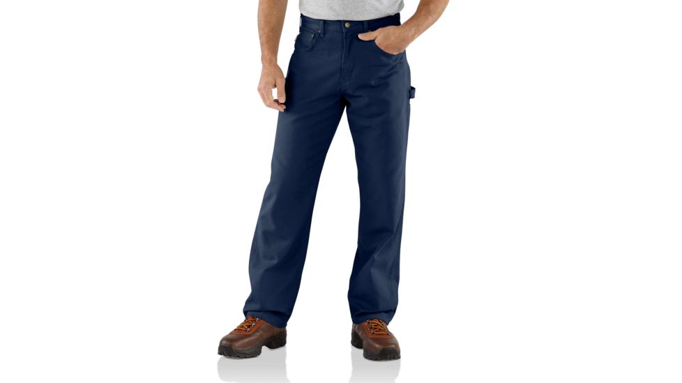 Carhartt Loose Fit Canvas Carpenter Five Pocket Pants - Mens, Navy, 34 Waist, 32 Inseam B159-NVY-32-34