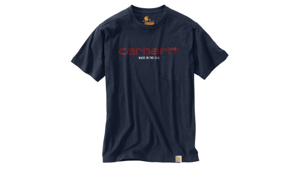 Carhartt Lubbock Graphic Short Sleeve T-shirt - Mens, Navy, L-REG 103181-412-REG-L