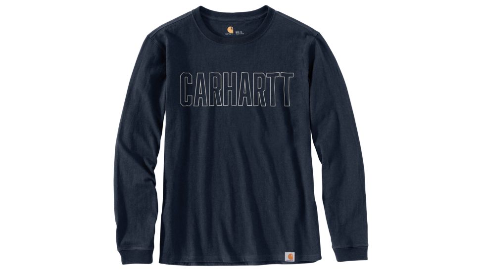 Carhartt M Workwear Block Logo Graphic Long Sleeve T-Shirt - Mens, Navy, Medium, 103841-412REGMA