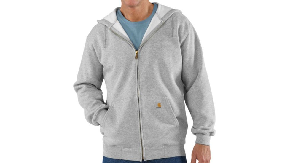 Midweight Hooded Zip-Front Sweatshirt - Mens-Heather Gray-X-Large-Regular