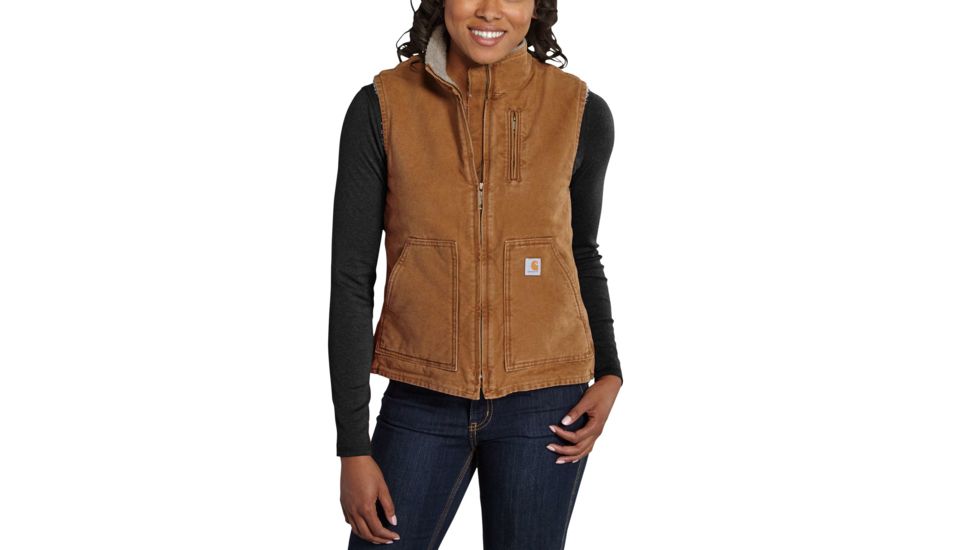 Carhartt Mock Neck Vest - Womens, Carhartt Brown, L-REG WV001-211-REG-LRG