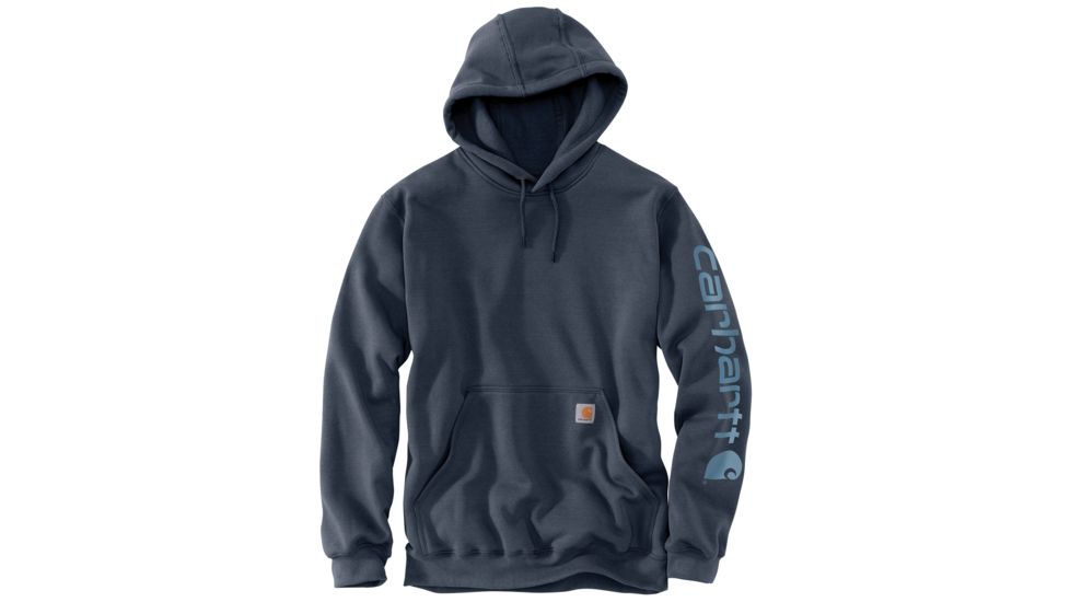 Carhartt MW Signature Sleeve Logo Hooded Swtsh - Mens, Bluestone, Large, K288-BLSREGLRGA