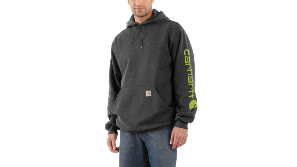 Carhartt MW Signature Sleeve Logo Sweatshirt Hdd - Mens, Carbon Heather, XXL-REG K288-026-REG-XXL