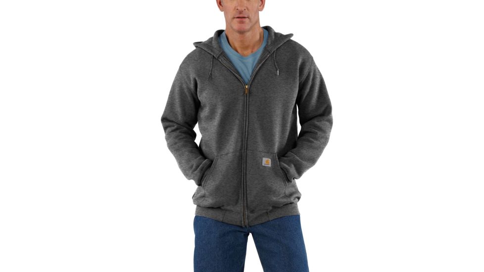 Carhartt Midweight Hooded Zip-Front Sweatshirt - Men's, Carbon Heather, XXL-REG, K122-026-REG-XXL