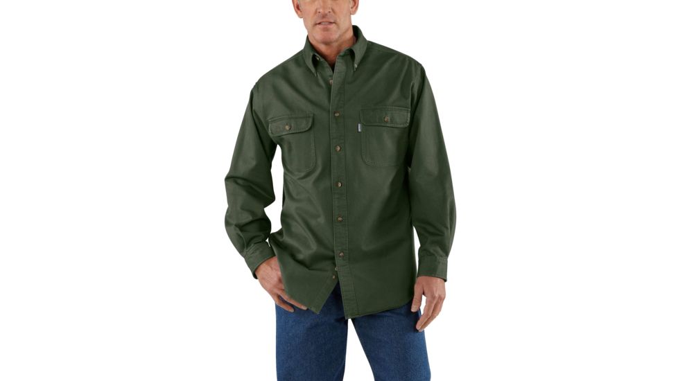 Carhartt Oakman Work Shirt for Mens, Moss, 2XL/Regular S09-MOS-REG-XXL